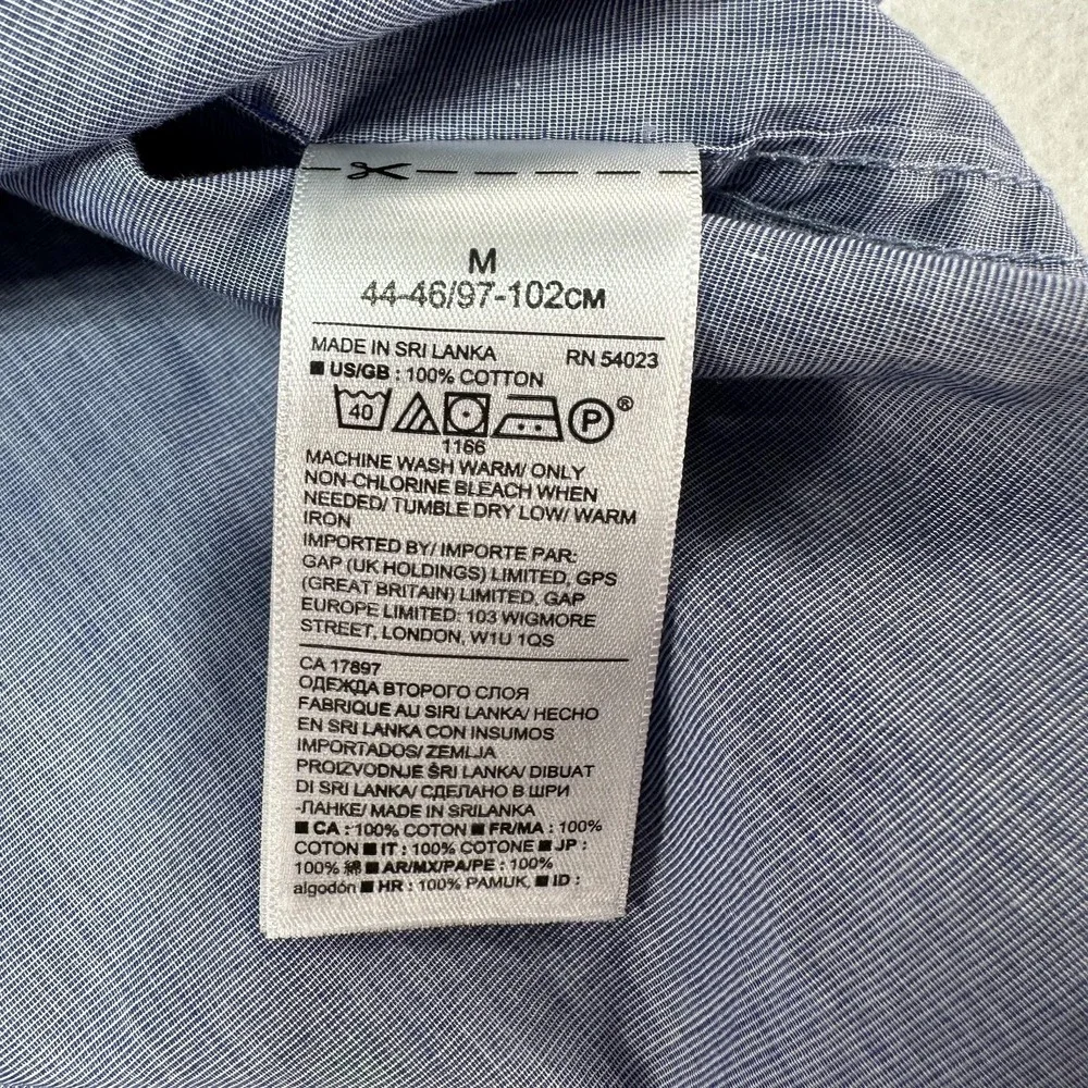 Banana Republic Shirt‎ Mens Medium Blue Palm Tree Luxe Poplin Slim Fit Casual